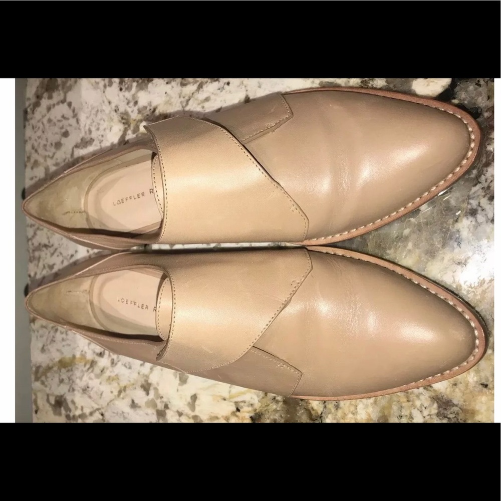 Loeffler Randall Nude Tan Lthr Grace Loafers 8 M